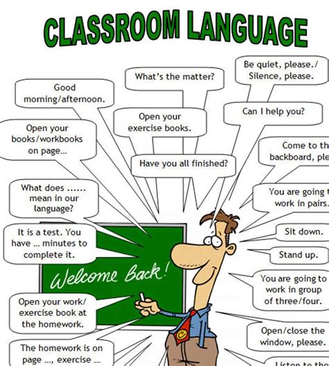 classroom language  teachers  students  english esl buzz