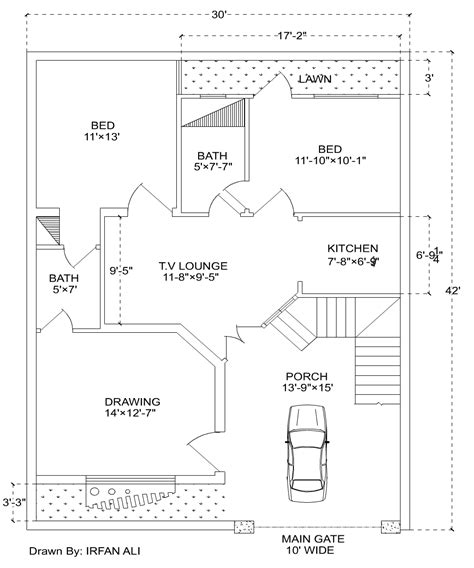 marla house plan  modern house plan
