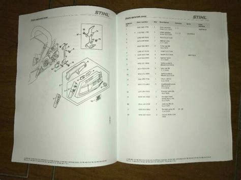 ms  ms   stihl chainsaw illustrated parts list diagram manual  ebay