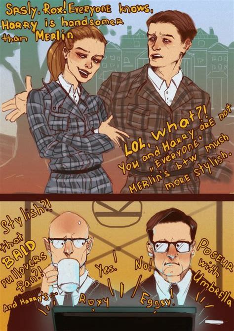 Kingsman Roxy And Eggsy Forget That Merlin And Harry Can