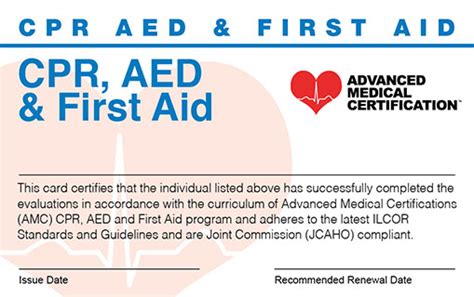 cpr aed and first aid certification and renewal 100 online