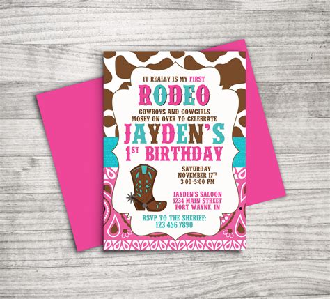 First Rodeo Birthday Invitation Etsy