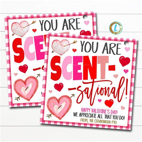 scent sational valentines day gift tag employee etsy