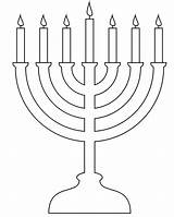 Coloring Menorah Hanukkah Pages Hannukah Candle sketch template