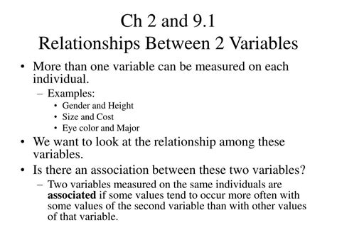 ppt ch 2 and 9 1 relationships between 2 variables powerpoint