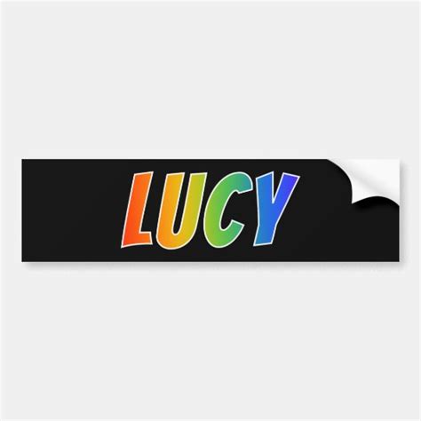 lucy fun rainbow coloring bumper sticker zazzlecom