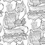Coloring Cat Cafe Spoonflower Fabric Pond Ripple Original sketch template