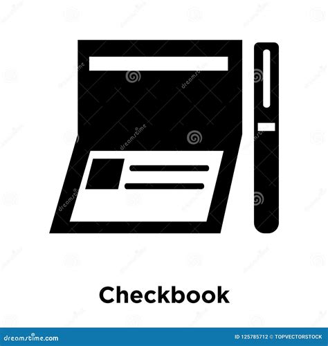 checkbook icon vector isolated  white background logo concept stock