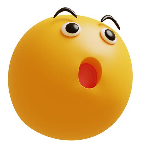 amarelo face uau emoji surpreso chocado emoticon  render