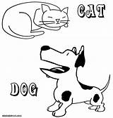 Coloring Dog Cat Pages Print sketch template