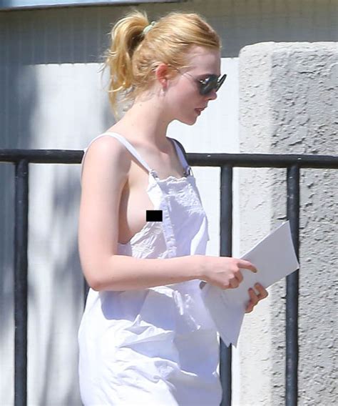 elle fanning ginger tresses overshone by serious case of runaway boob