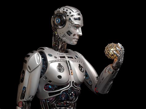 artstation futuristic robot man rigged ds max   obj resources