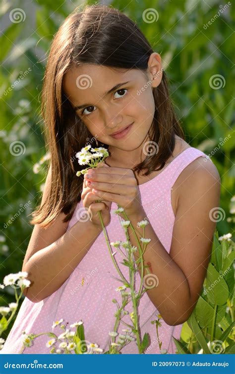 cute girl   garden stock image image  childhood