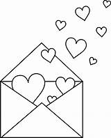 Valentine Clipart Envelope Coloring Clip Letter Heart Colorable Note Pages Color Valentines Cliparts Sweetclipart Outline Hearts Drawing Line Letters Drawings sketch template