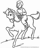 Horse Coloring Pages Riding Printable Rider Colouring Boy Horses Kids Print Trick Ride Color Foal Book Sketch Drawing Template His sketch template