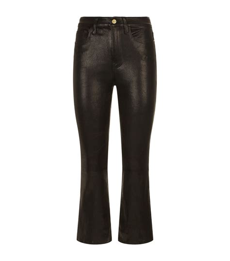 frame bootcut leather jeans harrods us