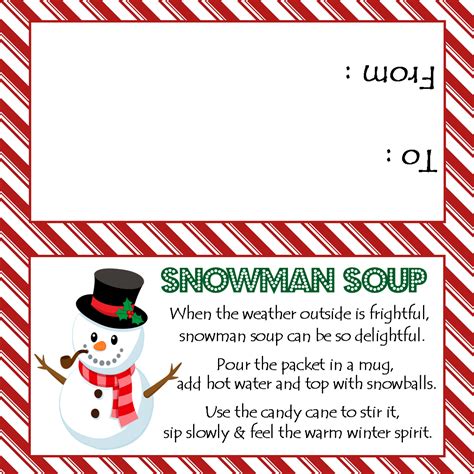 snowman soup printable labels  printable templates