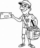 Coloring Mail Postman Carrier Delivery Truck Mailman Drawing People Pages Deliver Letter Color Kids Sheet Getdrawings Getcolorings Paintingvalley sketch template
