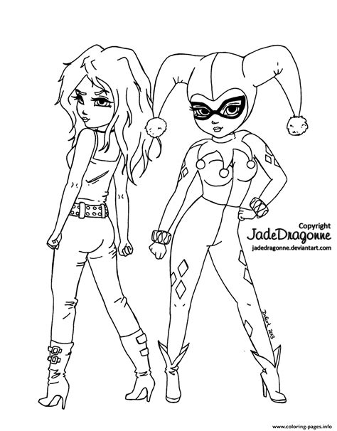 girls harley quinn coloring pages printable