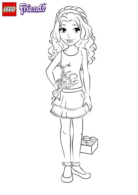 emma lego friends coloring page lego friends party lego friends