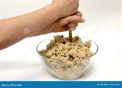 mixing cookie dough stock image image  chocolate oatmeal