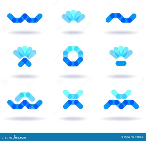 set  blue logos royalty  stock  image