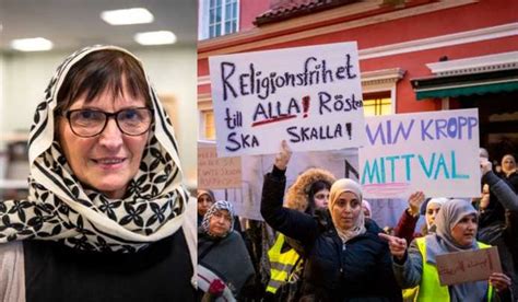 protes ruu larangan jilbab guru guru  muslim  swedia serentak