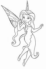 Fairy Coloring Flying Pages Getcolorings Disney sketch template