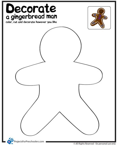 gingerbread worksheets  preschool