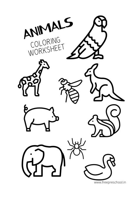 animal coloring pages  downloads  preschool