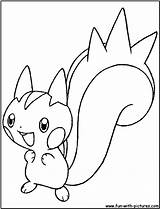 Pachirisu Coloring Pages Pokemon Plusle Printable Getcolorings Color Fun sketch template