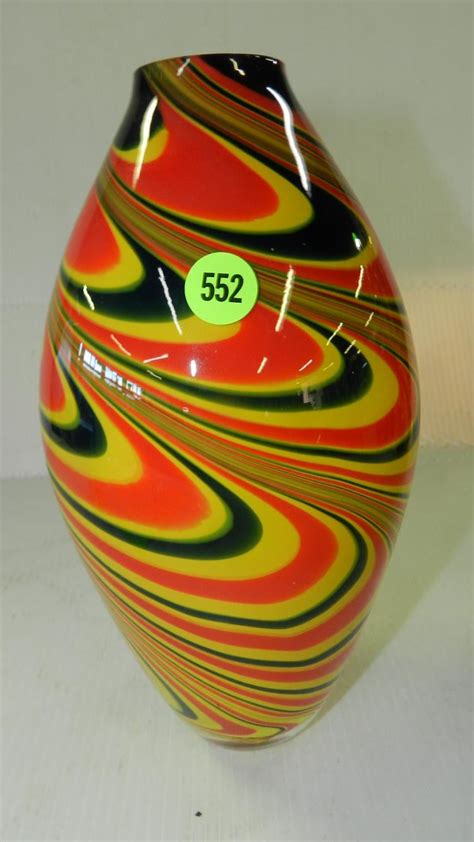 Eastern Modern Contemporary Hand Blown Art Glass Vase Multi Colours