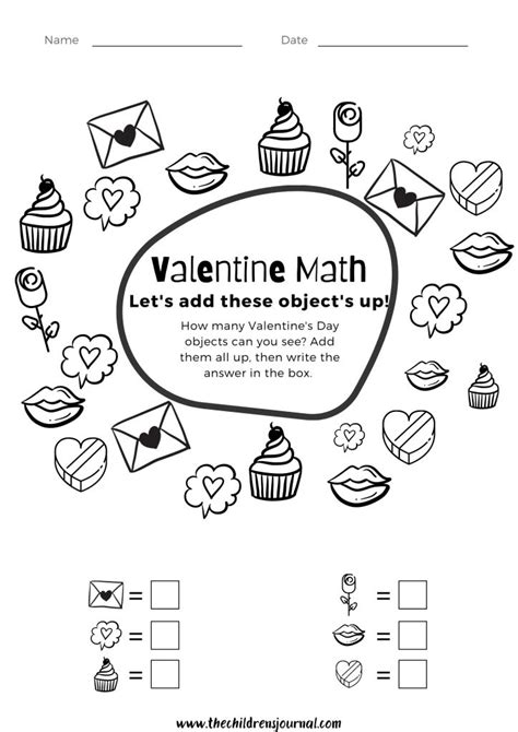 valentines day  worksheets   worksheets  math