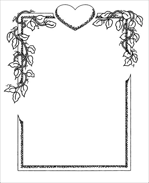 heart frames coloring pages