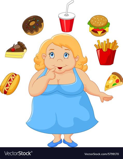 cartoon fat woman royalty free vector image vectorstock