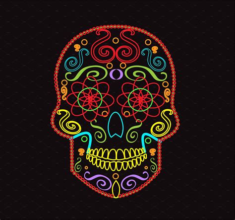 skull vector neon skulls drawing skull wallpaper sugar skull art