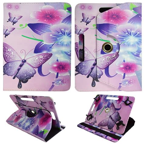 purple flower butterfly folio tablet case  samsung galaxy tab    android tablet cases