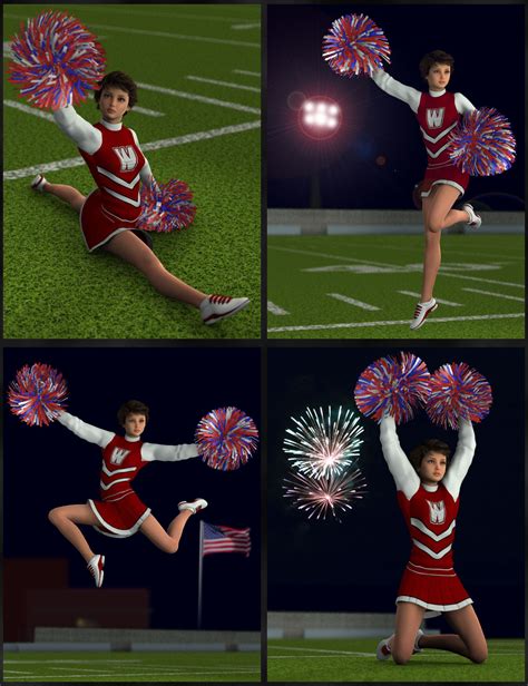 Cheerleader Pom Pom Poses Daz 3d