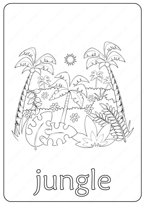 printable jungle coloring page book  jungle coloring pages