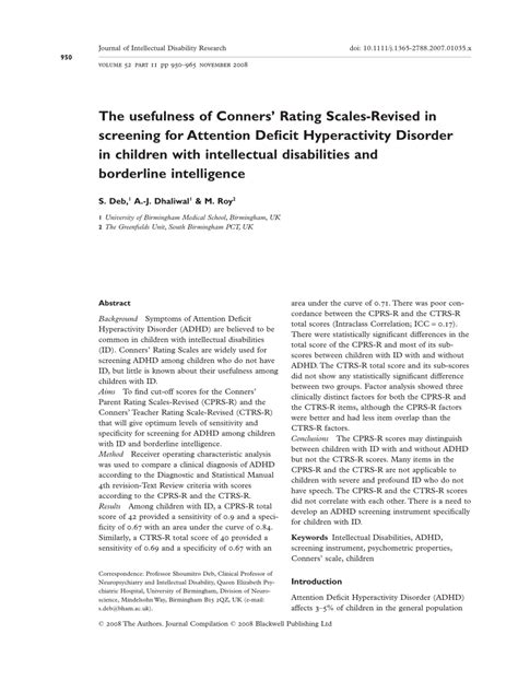 usefulness  conners rating scales revised  screening  attention deficit