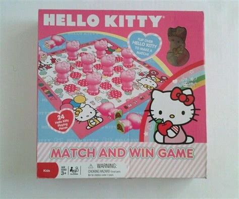 sanrio  kitty matching board game toy girls  pink flip