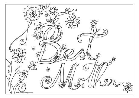 mother colouring page