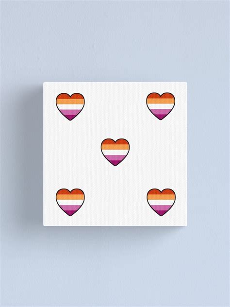 small hearts lesbian pride flag canvas print by the baking ots
