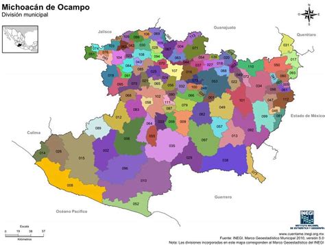 mapa de michoacan satelital  municipios  sin nombres mexico