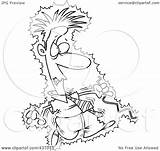 Electrocuted Businessman Wire Being Illustration Royalty Clipart Outline Rf Toonaday sketch template