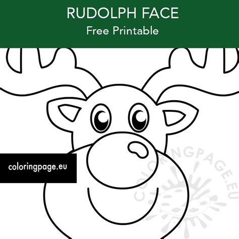 printable rudolph christmas face coloring page