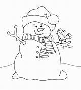 Snowmen Getdrawings Drawing Coloring sketch template