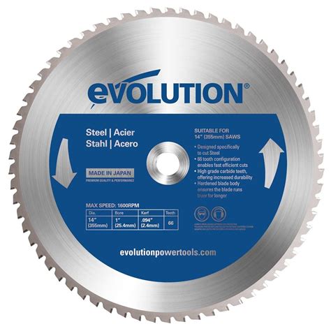 evolution  steel cutting blade