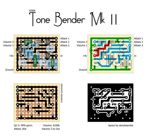 perf  pcb effects layouts  tone bender mkii
