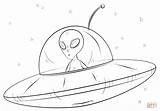 Alien Spaceship Drawing Coloring Pages Space Ufo Draw Printable Sketch Simple Ship Tumblr Drawings Rocket Drawn Easy Statek Kosmiczny Template sketch template